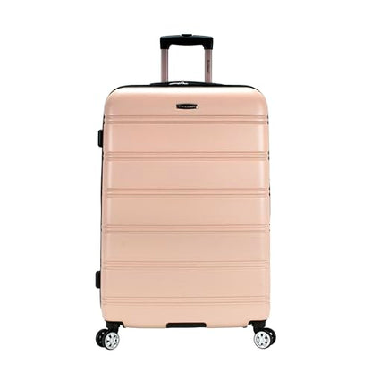 Rockland Melbourne Hardside Expandable Spinner Wheel Luggage, Checked Large 28", Champagne - color: Champagne, size: Checked Large 28"