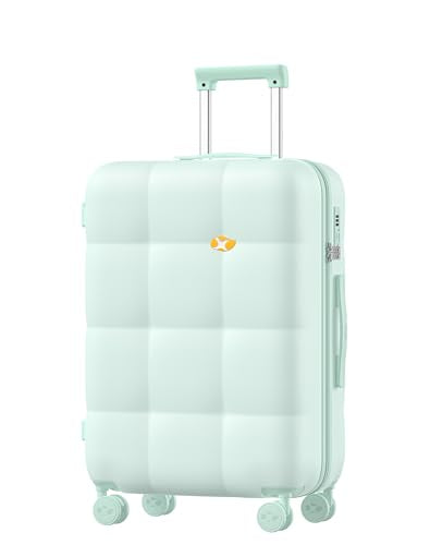 24 Inch Medium Checked Luggage, PC Hardshell Suitcase, Green - color: Green, size: 24 Inch