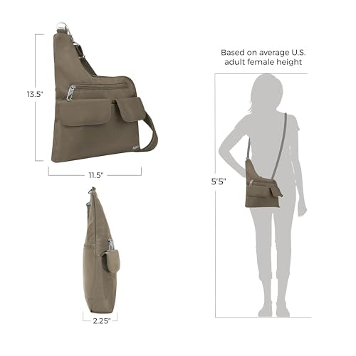 Travelon Anti-Theft Classic Crossbody Bag - color: Nutmeg