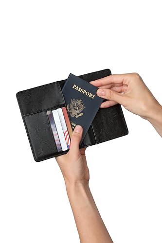 Brookstone RFID-Blocking Passport Wallet, Card Organizer - color: Black