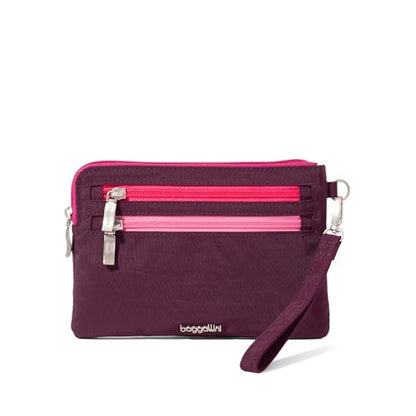 Baggallini Women's Rfid Currency Organizer Wristlet - color: Mulberry
