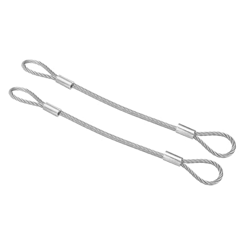 PATIKIL 12" Safety Cable Lock Security Wire Ropes 0.26" Dia Clear 2Pcs - size: 12 Inch-Clear