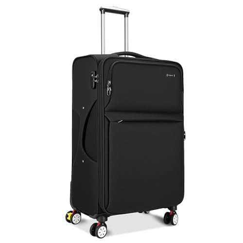 VJI 32" Softside Expandable Checked Luggage with Spinner Wheels, Black - size: 32 Inch