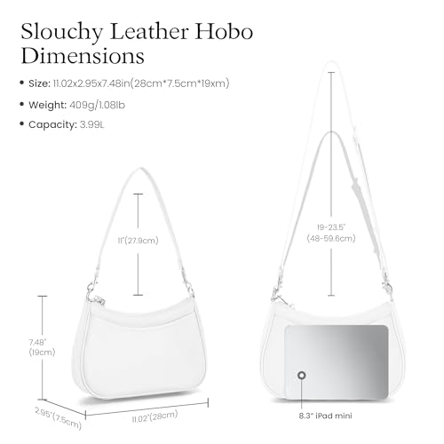 befen Genuine Leather Crossbody Bags for Women, Anti Theft Shoulder Purse - color: White