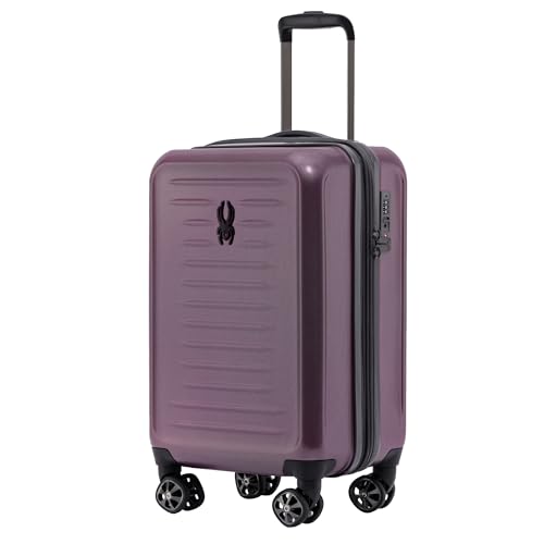 Spyder Rails 20 Inch Expandable Hardside Carry-On Suitcase with 360° Spinner Wheels, TSA Approved Lock - color: Burgundy, size: Carry-On