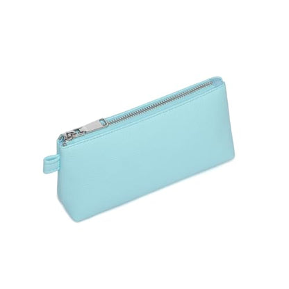 Small Makeup Bag for Purse, Leather Cosmetic (Clear Water Blue) - color: Clear Water Blue