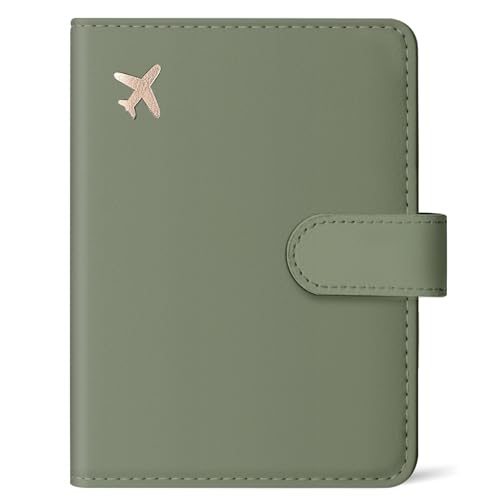 Passport Holder for Travel, RFID Blocking Wallet with Magnetic Closure - color: Z.G-Green