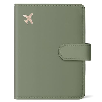 Passport Holder for Travel, RFID Blocking Wallet with Magnetic Closure - color: Z.G-Green