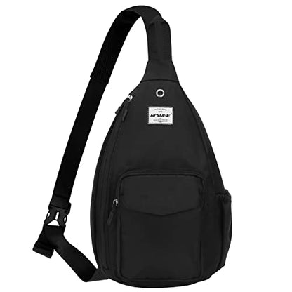 Backpack Sling for Women Anti-Water Crossbody Bag Inclined Adjustable Pack - color: Black