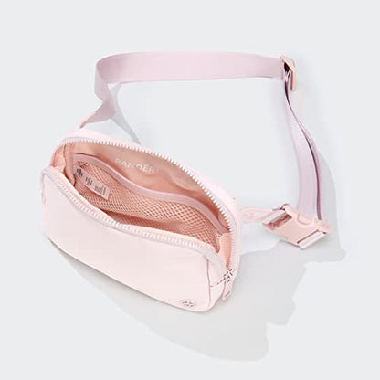Pander Belt Bag Large 2L, Nylon Fanny Pack Purse for Women and Men with Adjustable Strap - color: Pink