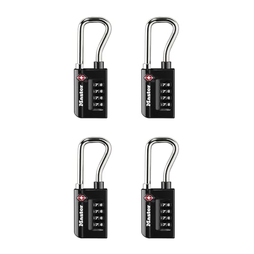 Master Lock TSA Approved Combination Luggage Lock Black 4-Pack 4696EC4 - size: 4 Pack