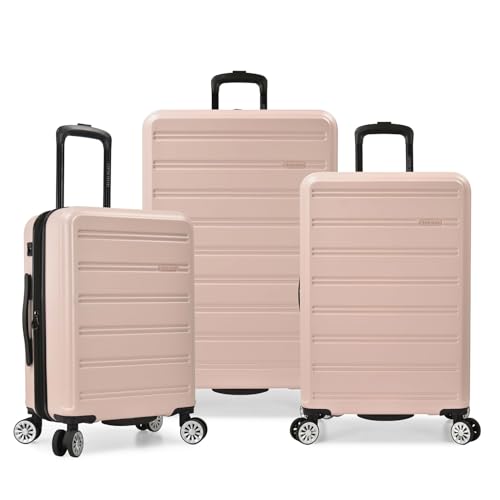 Travel Select Snowcreek Hardside Expandable Spinner Luggage Set w/USB Port, Pink, 3-Piece - color: Pink, size: 3 Piece Set