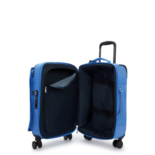 Kipling Women's Spontaneous Small Softside Spinner Wheel Luggage, Integrated TSA Accepted Lock - color: Cocktail Blue