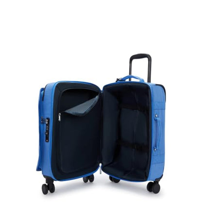 Kipling Women's Spontaneous Small Softside Spinner Wheel Luggage, Integrated TSA Accepted Lock - color: Cocktail Blue