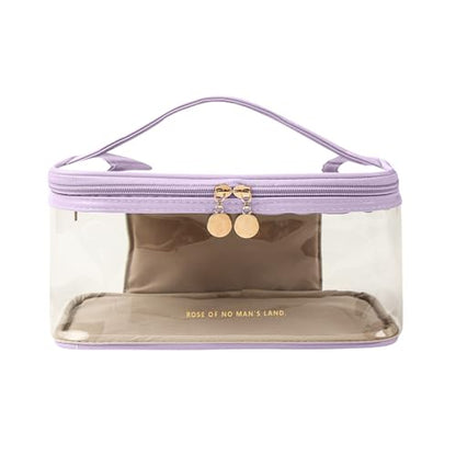 Meiyuuo Clear Travel Makeup Bag with Divider，Women Toiletry Bag Purple - color: Purple