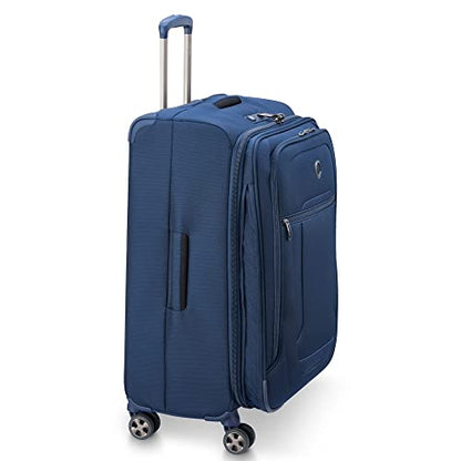 DELSEY PARIS Helium DLX, 25 Inch Checked-Medium Softside Luggage, Navy Blue - color: Navy Blue, size: Checked-Medium 25 Inch