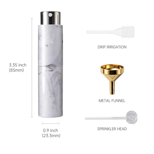 Refillable Perfume Bottle Atomizer 5ml 4-Pack Marble Travel Cologne Sprayer - color: Black,White,Grey,Blue