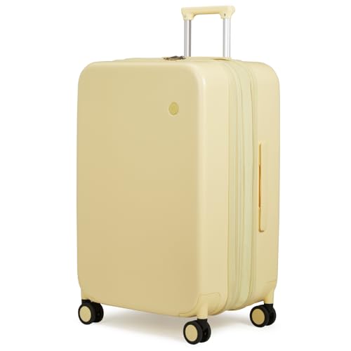 mixi 26 Inch Large Expandable Checked Luggage Suitcases with Spinner Wheels, Hardside Rolling Travel Suitcase PC with TSA Lock, Lark Yellow - color: Lark Yellow, size: 26-inch