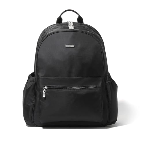 Baggallini Essential Laptop Backpack - 16x12 Inch Travel Backpack with 16" Laptop Sleeve - Lightweight Luggage Backpack - color: Black