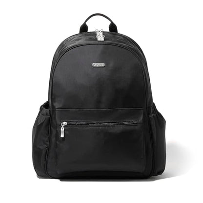 Baggallini Essential Laptop Backpack - 16x12 Inch Travel Backpack with 16" Laptop Sleeve - Lightweight Luggage Backpack - color: Black