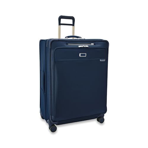 Briggs & Riley Baseline Extra Large Expandable Softside Spinner, Navy - color: Navy, size: 31" Checked