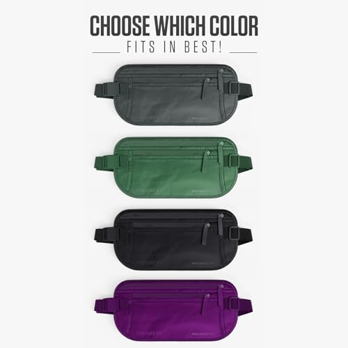 VENTURE 4TH Travel Money Belt, RFID Blocking Passport Holder - Sleek Gray - color: Sleek Gray