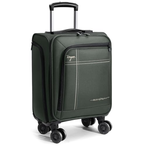 17 Inch Underseat Carry on Luggage with Removable Spinner Wheels - color: Green, size: 17 inch_Underseat