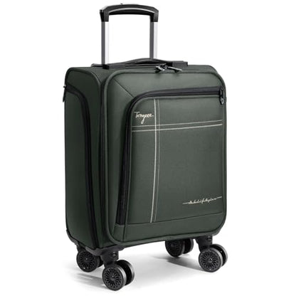 17 Inch Underseat Carry on Luggage with Removable Spinner Wheels - color: Green, size: 17 inch_Underseat