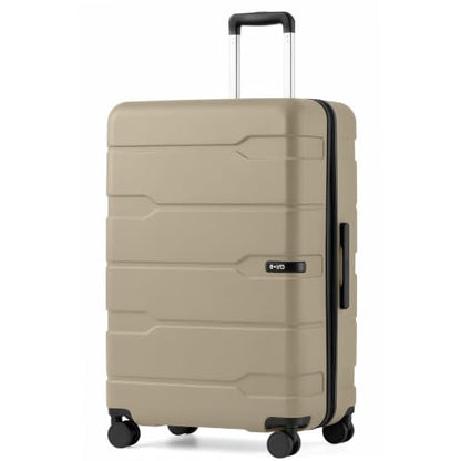 Coolife Large Checked Luggage Hardside Suitcase with Spinner Wheels, 28in | Lightweight PC, Rolling Travel Suitcase with TSA Lock, Spinner Wheels, Durable Zipper, Elephant Grey - color: Dusk Elephant Grey2.0, size: Large Checked(28in)
