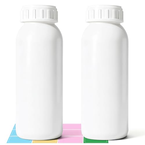2Pack 16.8oz (500ml) Food-Grade Plastic Travel Bottles - Stackable Empty Small Containers with Lids & Caps, EVOH High Barrier Leak Proof Storage for Toiletries & Homemade Sauces - size: 16.8oz(500ml)