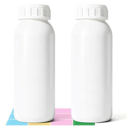 2Pack 16.8oz (500ml) Food-Grade Plastic Travel Bottles - Stackable Empty Small Containers with Lids & Caps, EVOH High Barrier Leak Proof Storage for Toiletries & Homemade Sauces - size: 16.8oz(500ml)