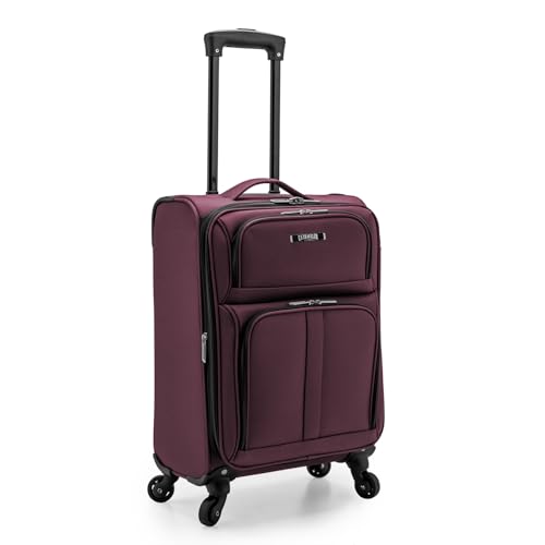U.S. Traveler Anzio Softside Expandable Spinner Luggage, Burgundy, Carry-on 22-Inch - color: Burgundy, size: 22-Inch Carry-on