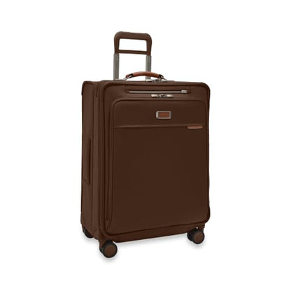 Briggs & Riley Baseline Checked Medium 26 Inch Softside Spinner, Chocolate - color: Chocolate, size: 26" Checked