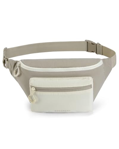 BAGSMART Fanny Packs for Women Men, Bag for Running Traveling Hiking, Camel - color: B-camel