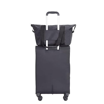 5-Piece Polyester Softshell Spinner Luggage Set, Black - color: B * Black