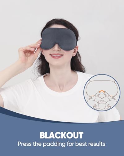 MZOO Luxury Sleep Mask for Women Men Patented Light Blocking Design - color: D-grey