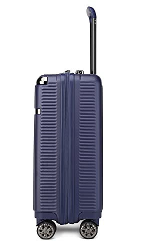 MKF Collection Polycarbonate Large Luggage Travel bags, TSA-approved lock Lightweight Suitcases with wheels - color: Tulum Black