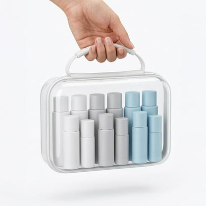 Clear Hard Shell Zipper Organizer Cases, 3 Pack with Handles - color: White1