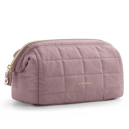 BAGSMART Makeup Bag Travel Toiletry Bag, Wide-open Zipper Pouch, Dusty Rose - color: 03-Dusty Lavender Purple