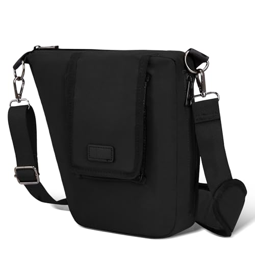 Janhavi Anti Theft Crossbody Sling Bag Travel Waterproof Shoulder Pack with RFID Blocking，EDC Bag for Outdoor Sport - color: Black