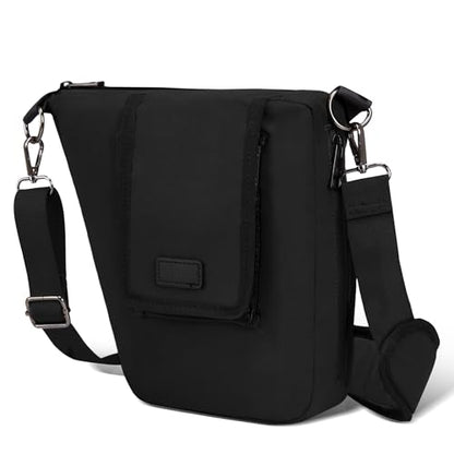 Janhavi Anti Theft Crossbody Sling Bag Travel Waterproof Shoulder Pack with RFID Blocking，EDC Bag for Outdoor Sport - color: Black