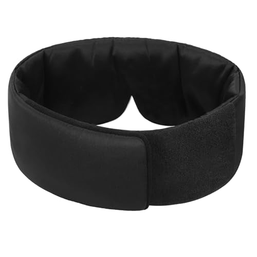 Weighted Sleep Mask ALASKA BEAR Silk Eye Mask for Compression Sleeping - color: Black_weighted