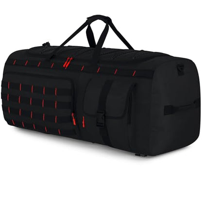 Gonex 130L Extra Large Duffel Bag, Convertible Travel Duffle - color: Black with Red Accents, size: 130L