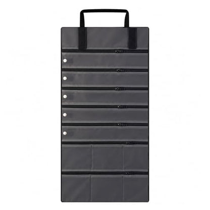 UnionPlus Velvet Jewelry Roll Organizer, 11 Grids, Black - color: Black, size: 11-Grids