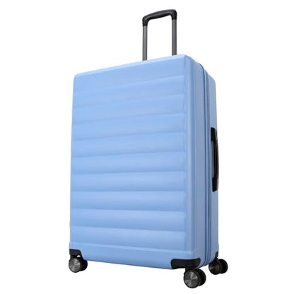 TRIPS EON 28-Inch Lightweight Durable Hardside 8-Wheel Spinner Checked Suitcase Size Luggage, Ashleigh Blue - color: Ashleigh Blue, size: LARGE CHECKED