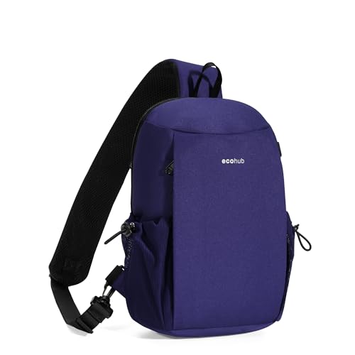 ECOHUB Anti-Theft Crossbody Bag Men Women RFID Blocking Lightweight Sling Backpack Water Resistant for Travel Hiking Outdoor - color: Blue-men