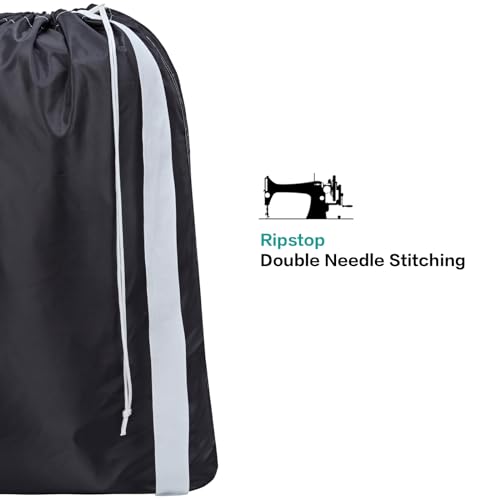 HOMEST XL Laundry Bag with Strap, Clothes Organizer for Dorm & Travel - color: (1 pack) Black