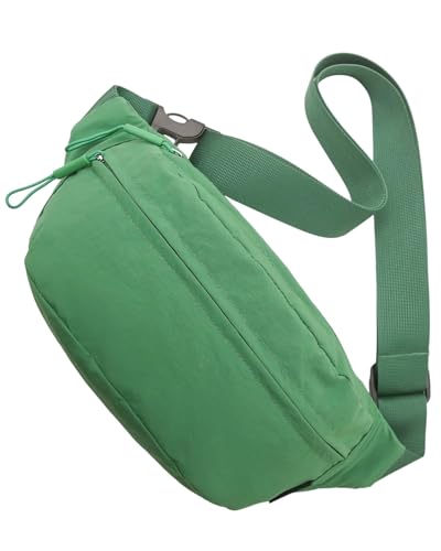 Fanny Pack Belt Bag, Water-Resistant Nylon Crossbody with Adjustable Strap - color: Green