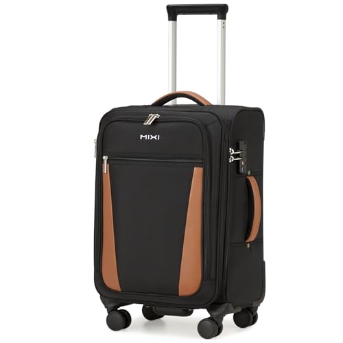 mixi Carry On Luggage 20 Inch Softside Expandable Suitcase, Black - color: Black, size: 20-Inch Carry On