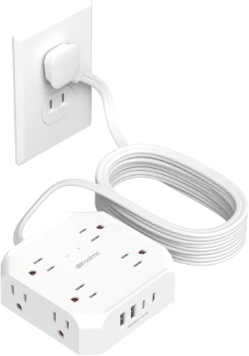 2 Prong Power Strip, WRXDMC 2 Prong to 3 Prong Outlet Adapter - size: 15FT White